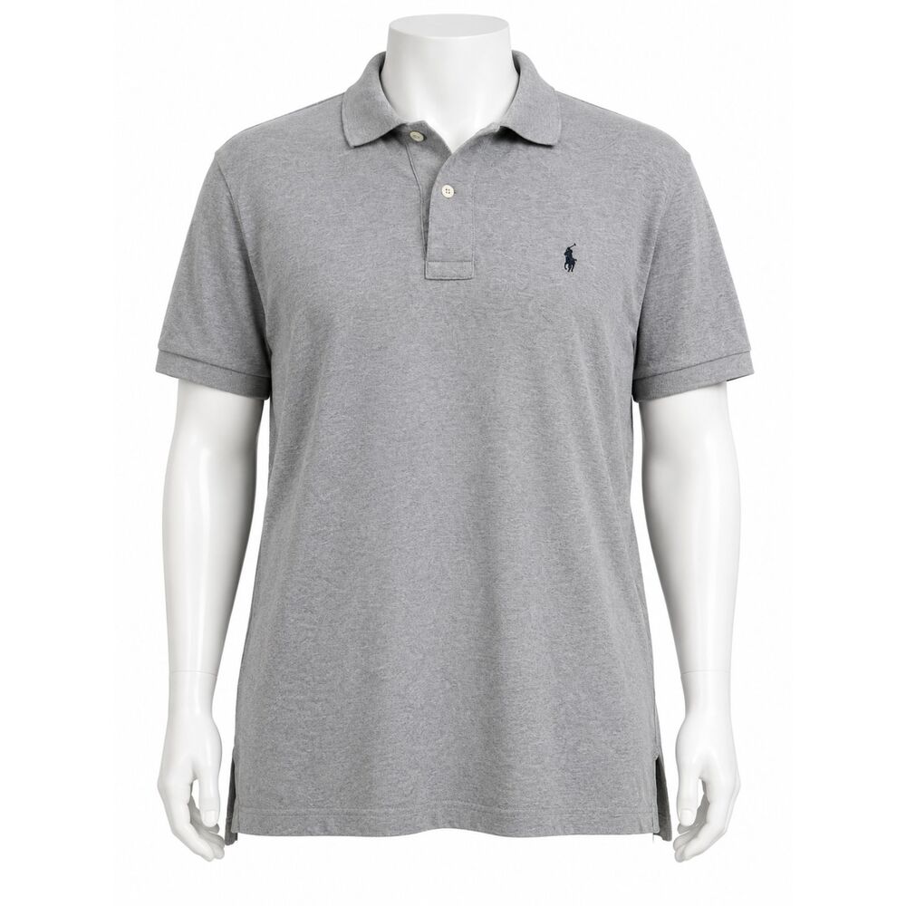 Polo by Ralph Lauren Men’s XL Gray Cotton Polo Shirt Navy Pony 3541